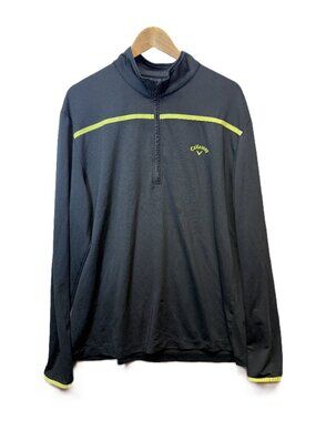 Callaway 1/4 Zip Pullover Men XL Black Golf Jacket Weather Series Lightweight